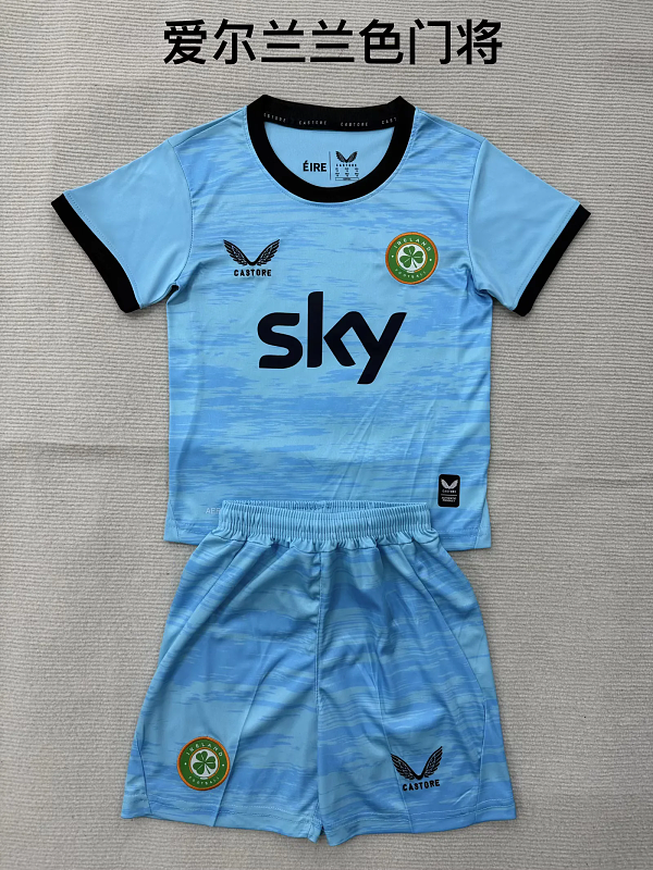Niño_kids kit 2026 Ireland GK blue soccer jersey size 16-28